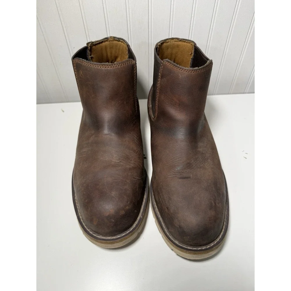 Carhartt Boots Mens 10.5 Brown Wedge Chelsea Steel Toe Workwear